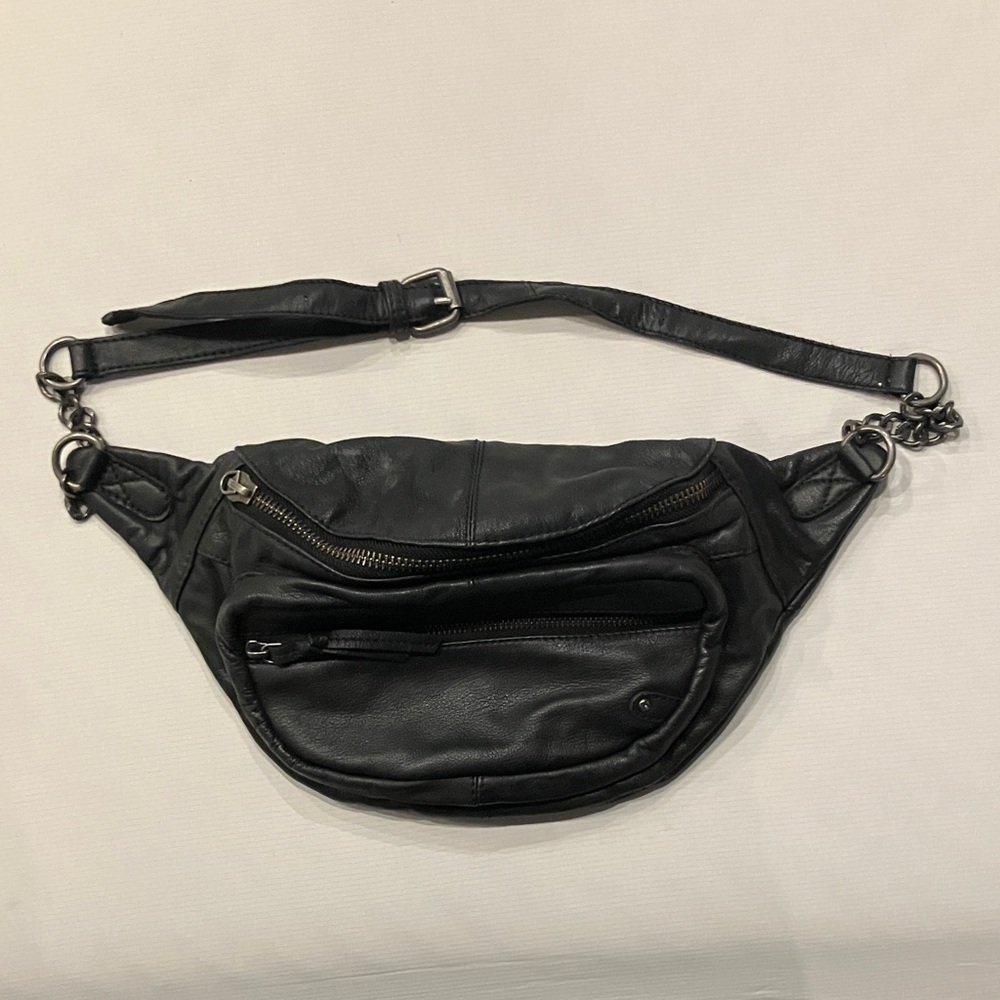 Free People Black Leather cross body